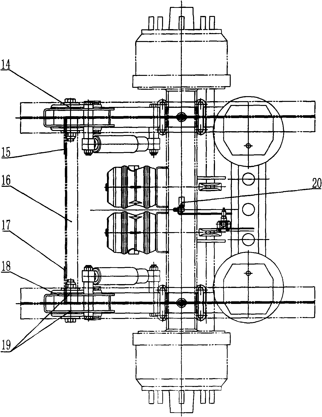 Air suspension for trailer capable of improving anti-roll capability