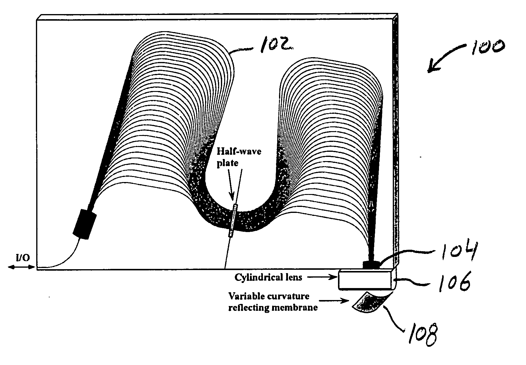 Colorless tunable dispersion compensator employing a planar lightwave circuit and a deformable mirror