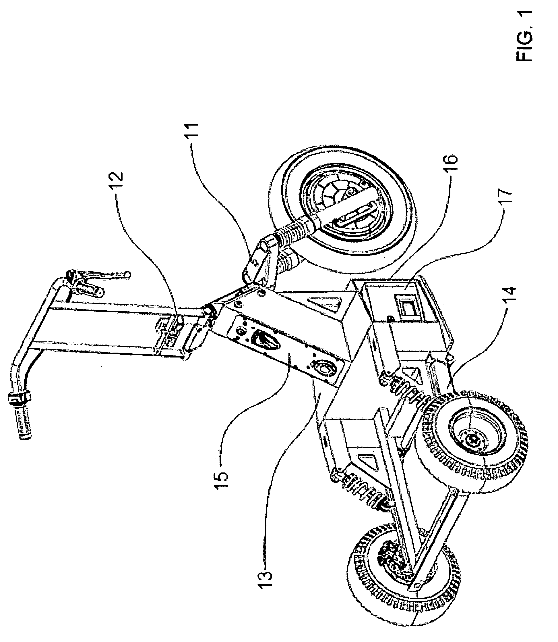 3-Wheeled stand-up personal mobility vehicle and components therein