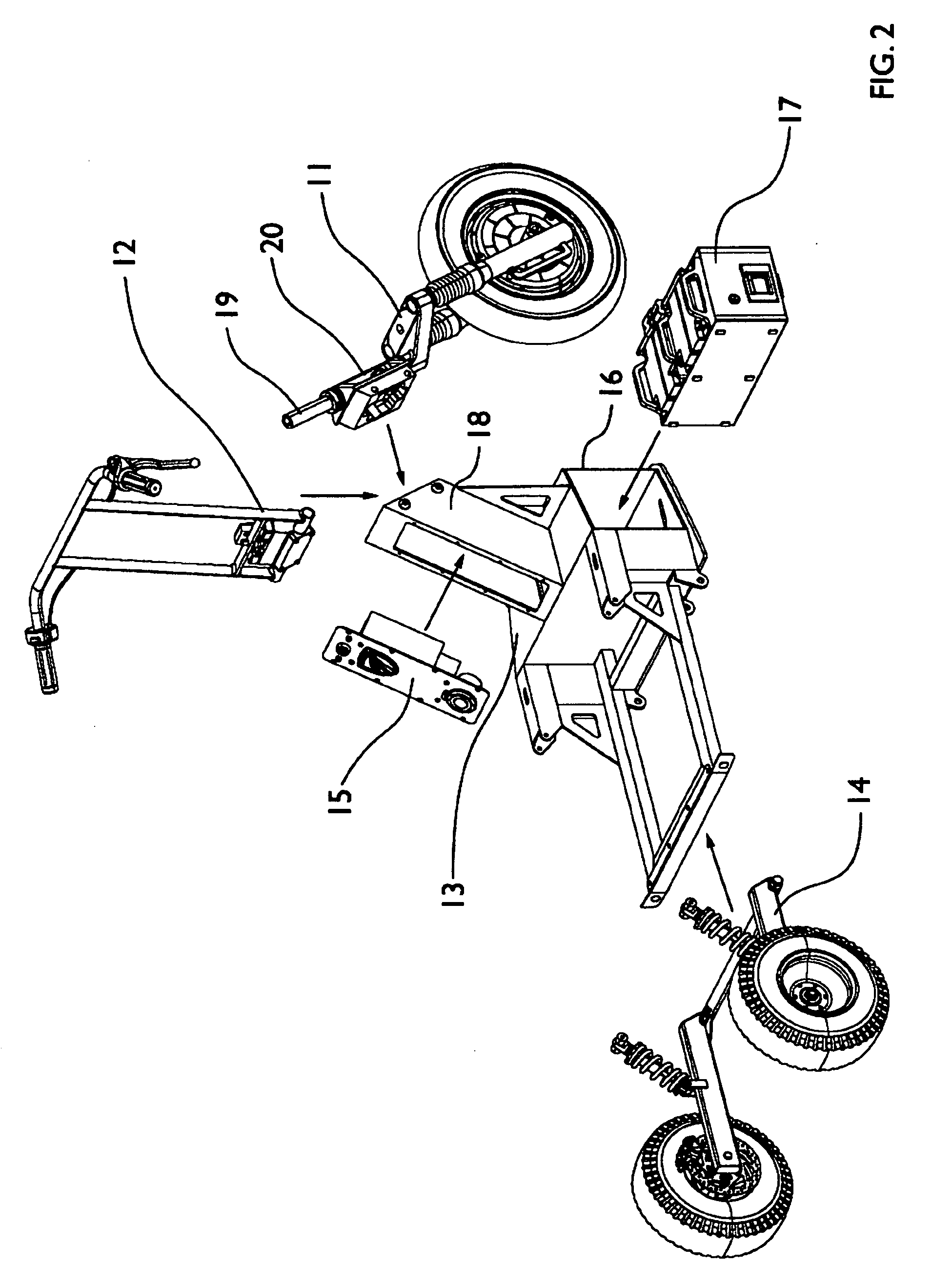 3-Wheeled stand-up personal mobility vehicle and components therein