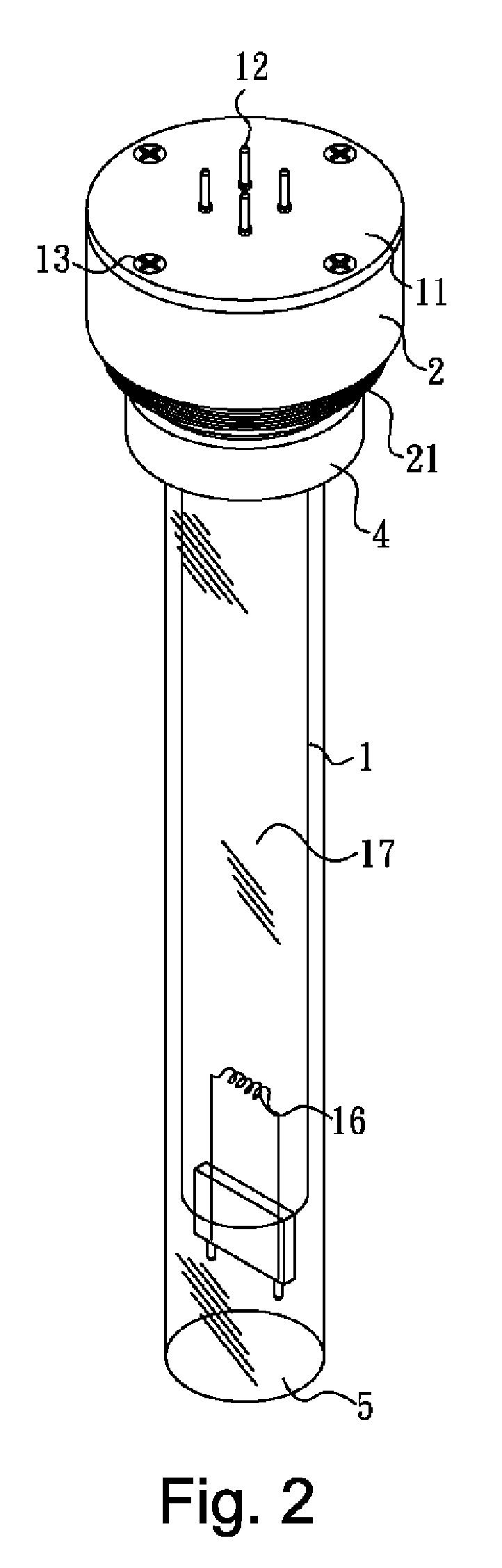 Ultraviolet lamp for water sterilization