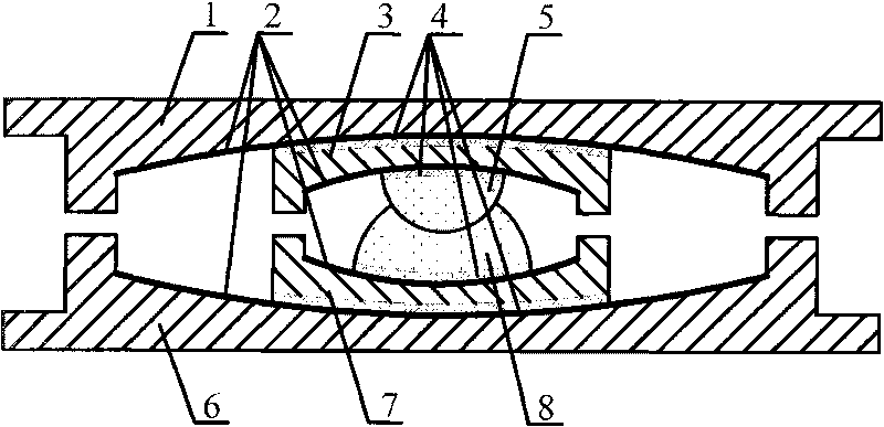 Self-adaptive multi-spherical face rubbing sliding vibration insulating support saddle