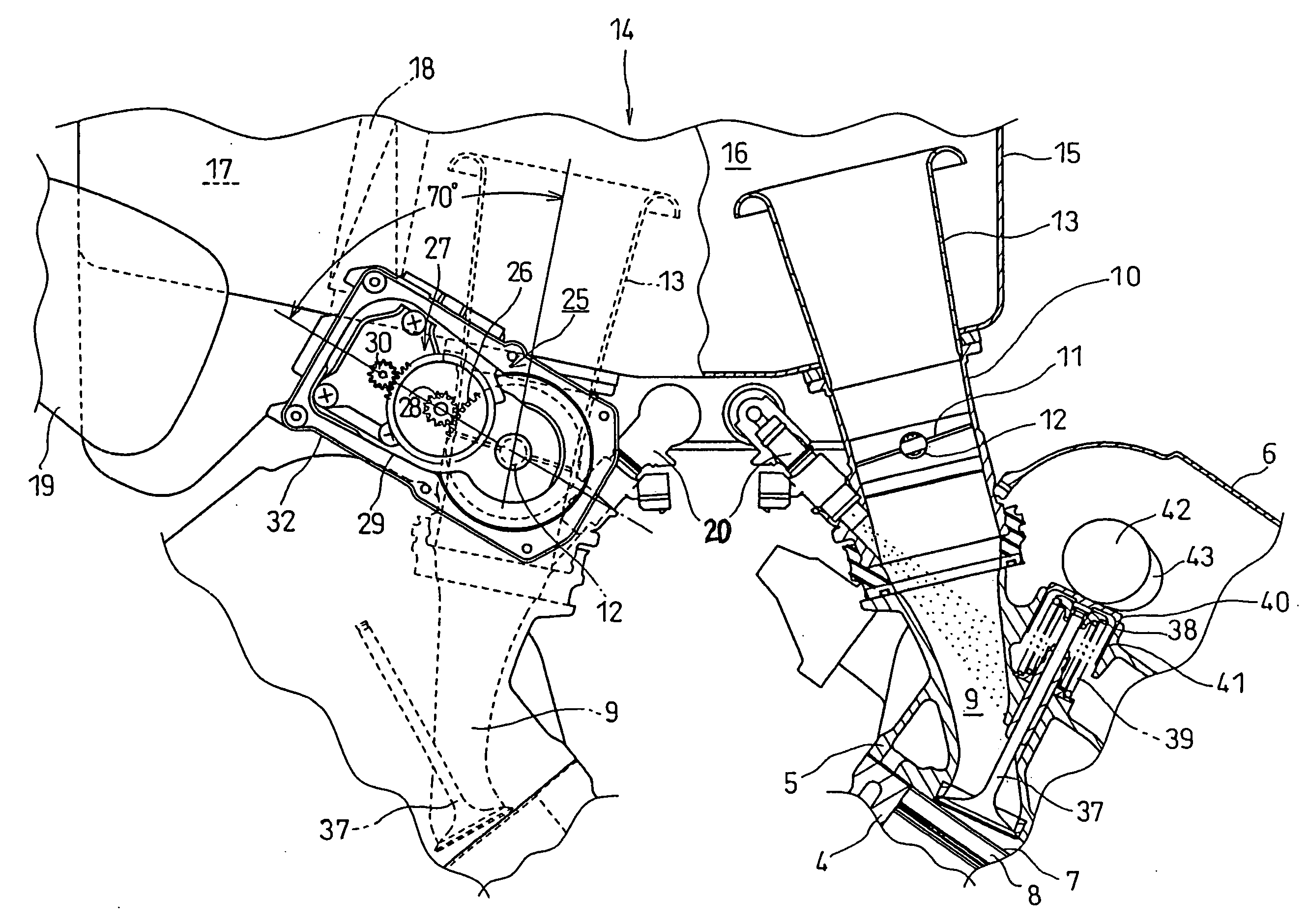 Electronic throttle control device in V-type internal combustion engine for vehicle