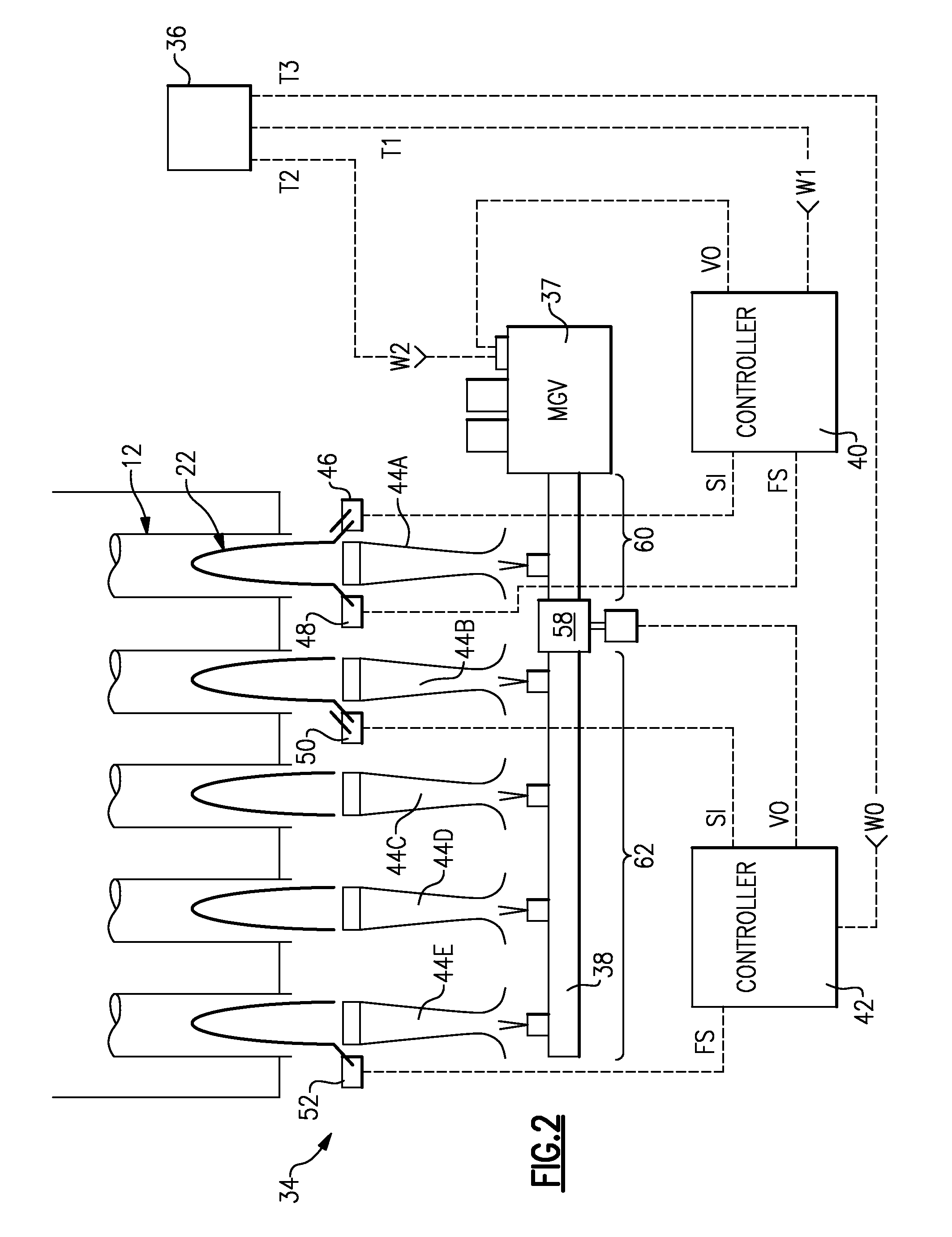 Multistage gas furnace having split manifold