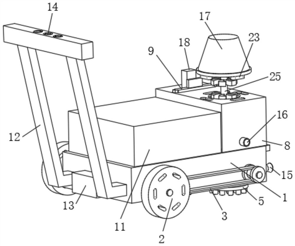 Hand-push type sweeper for station