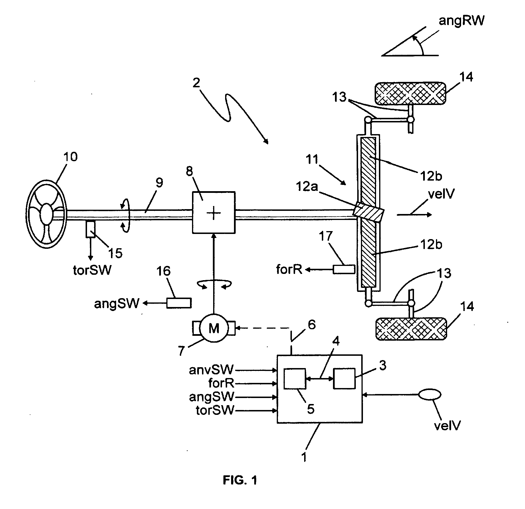 Method for determining a toothed rack force for a steering device in a vehicle