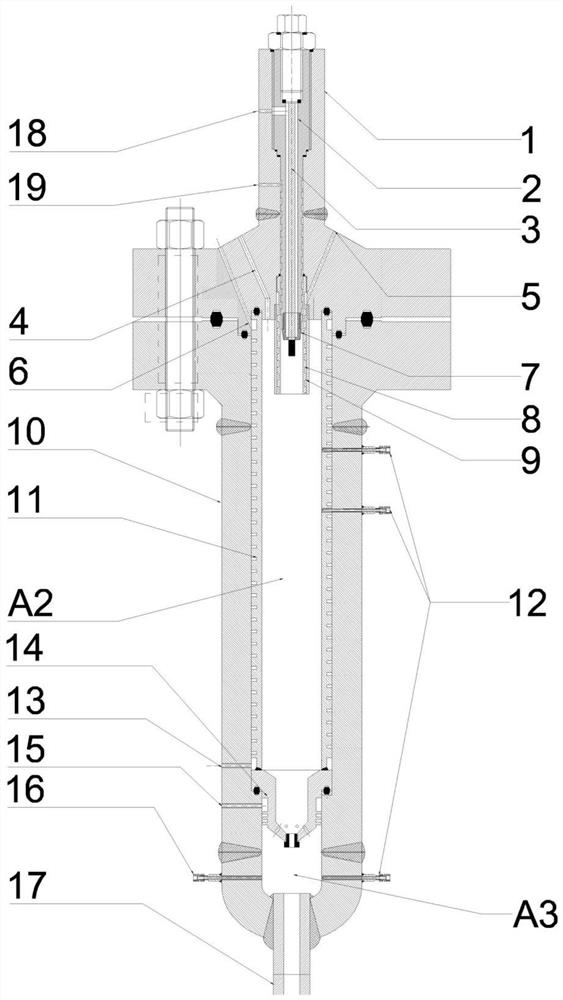 A forced ignition type supercritical hydrothermal combustion device