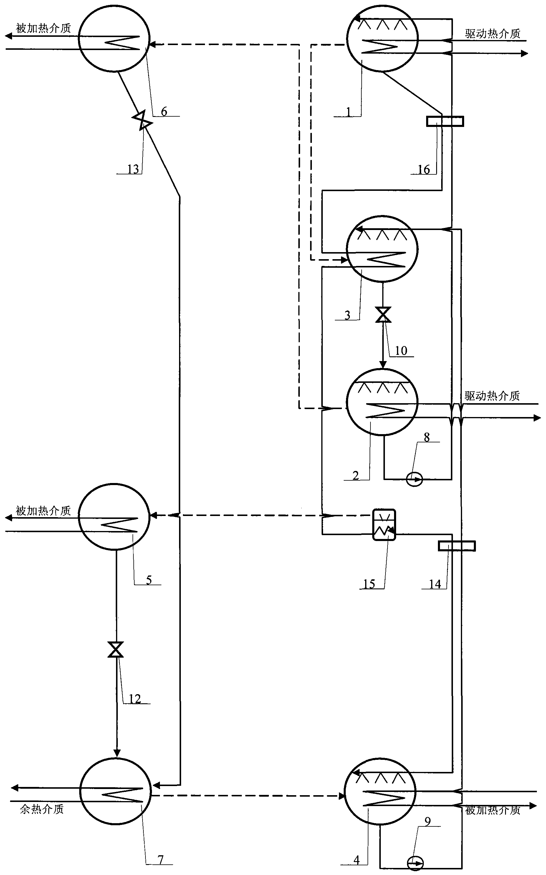 Composite generation first-class absorption heat pump