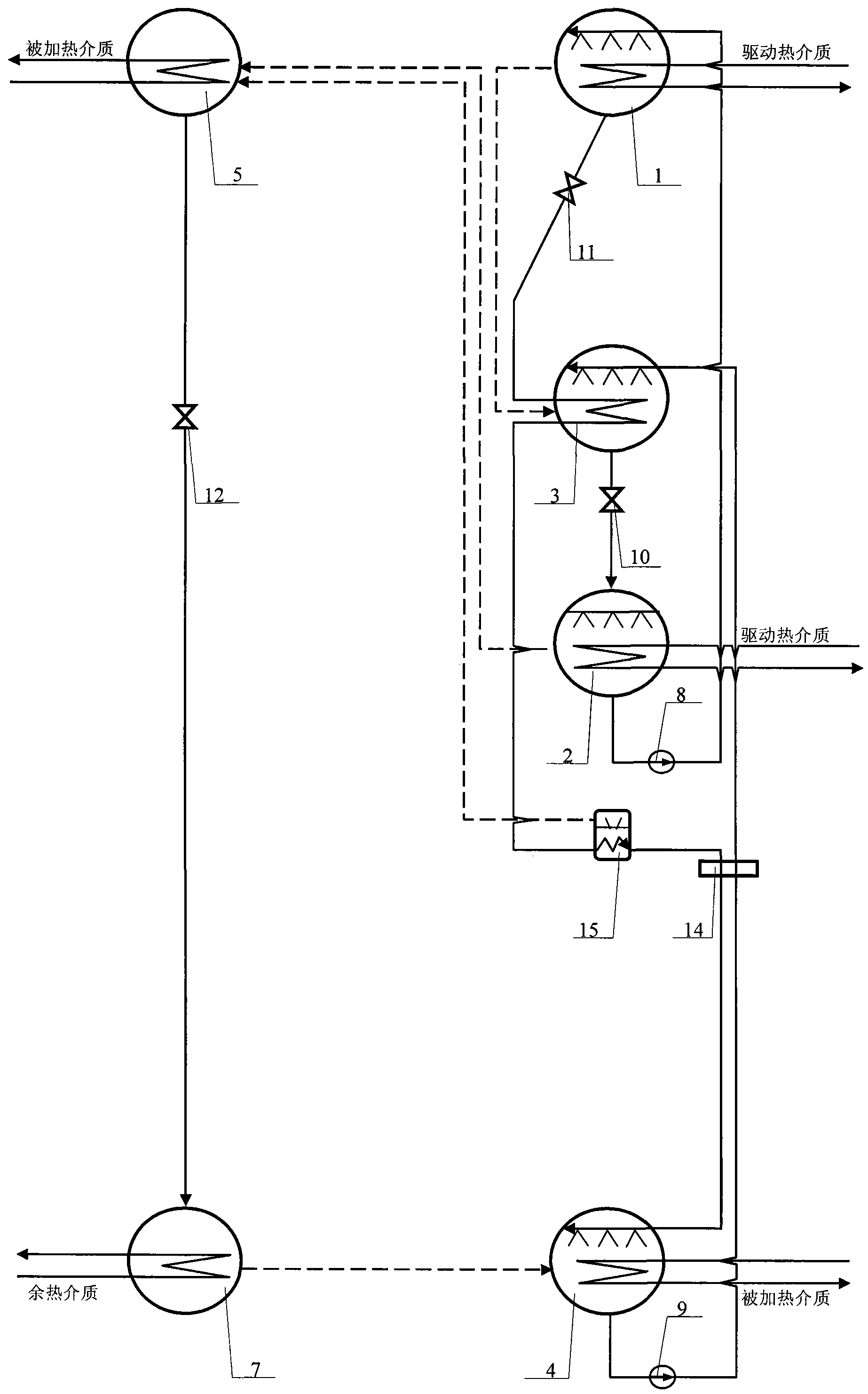 Composite generation first-class absorption heat pump