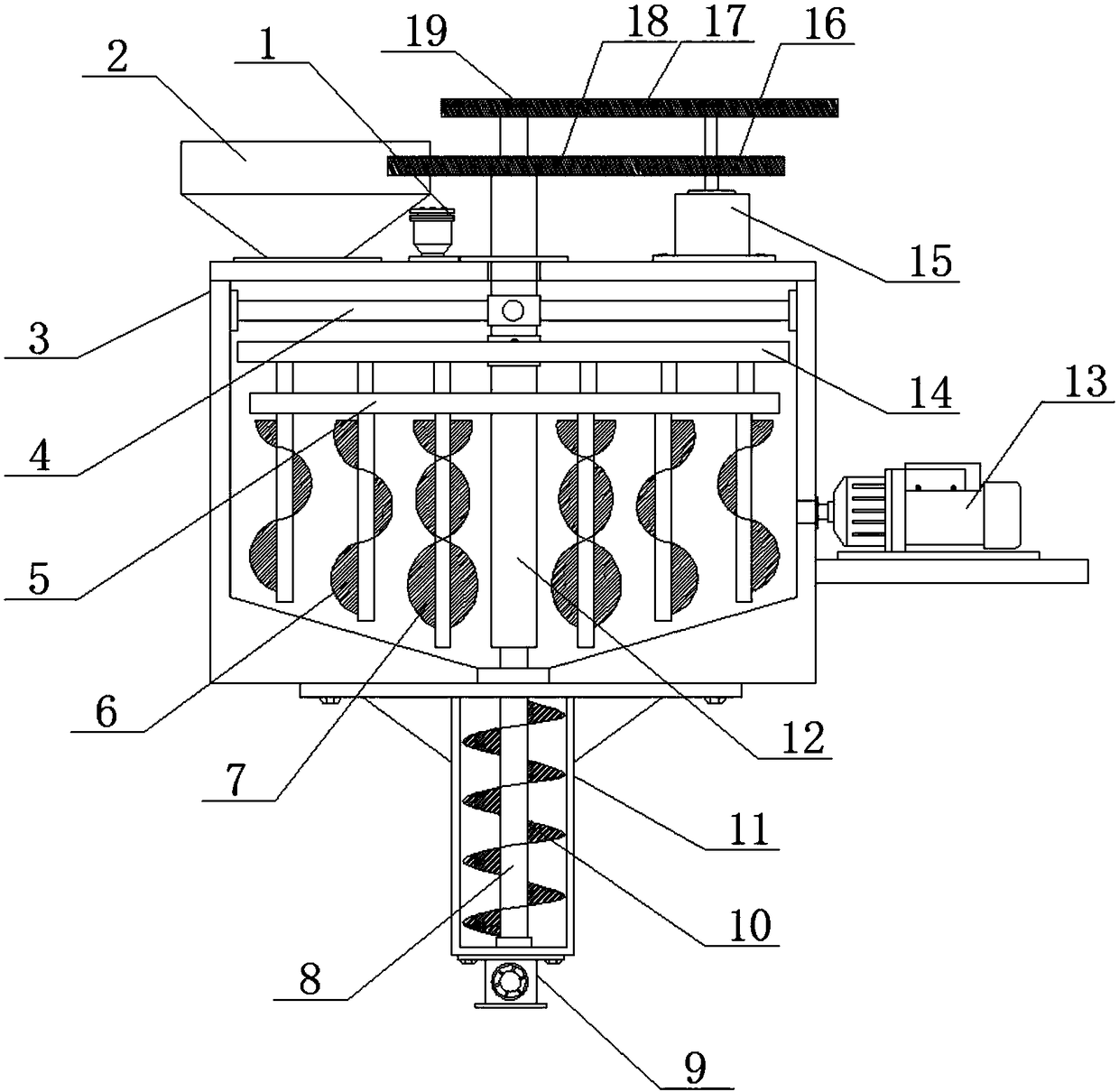 Addition type raw material rapid preparation device for photodegradable plastic production