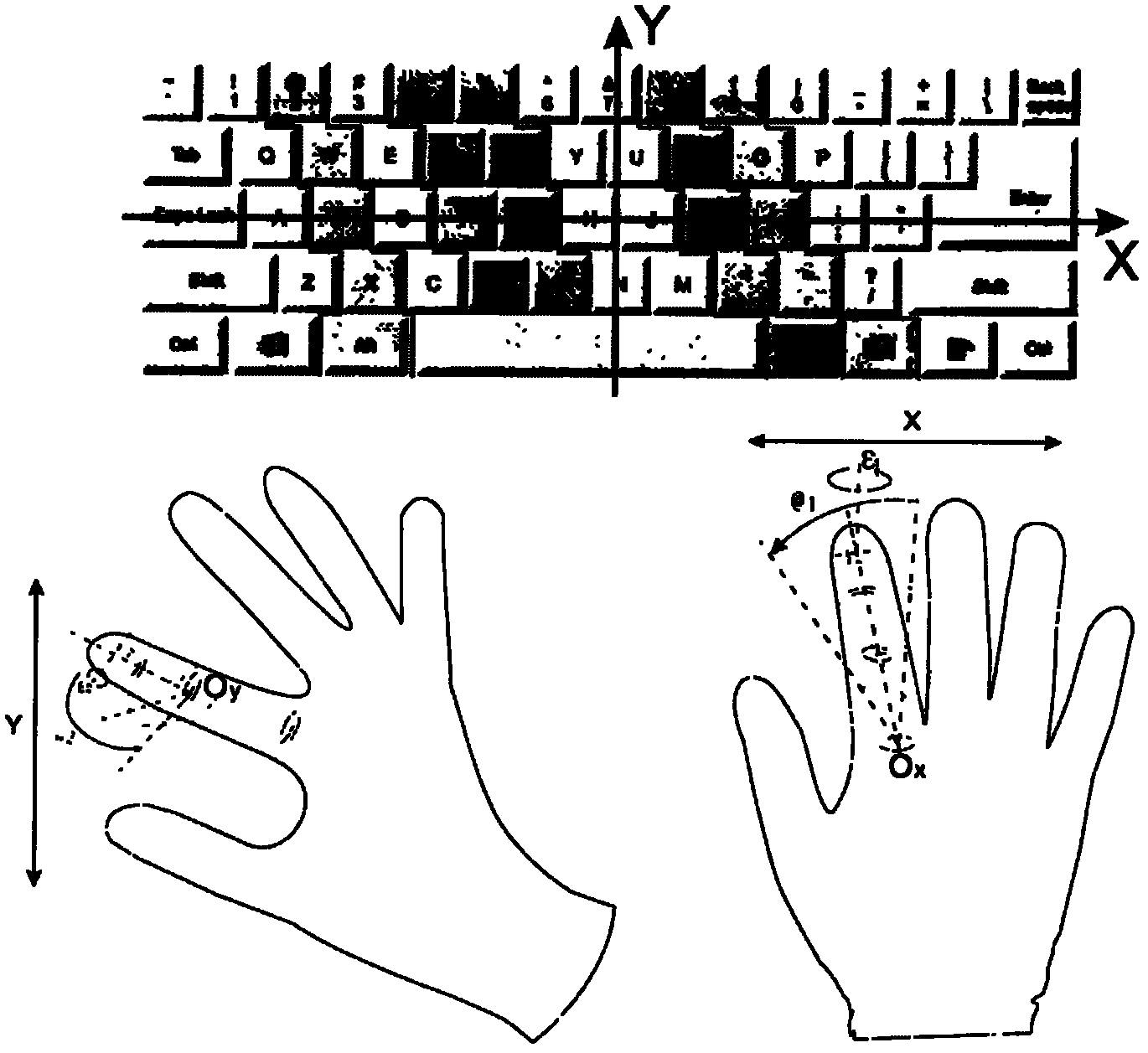 Virtual input device of grove type