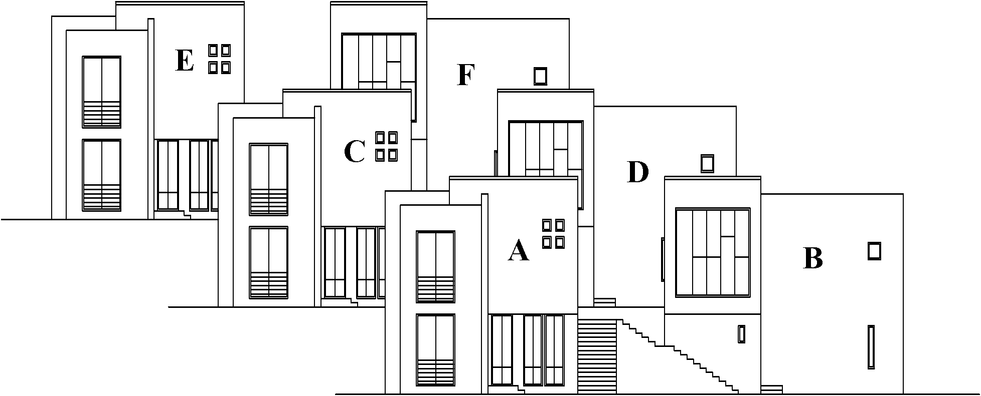 Combined type dwelling with cascade compounds in mountainous region