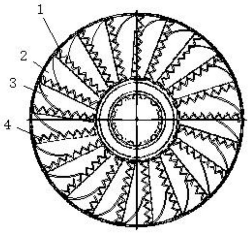 Blade structure for reducing noise and air loss of hydraulic retarder