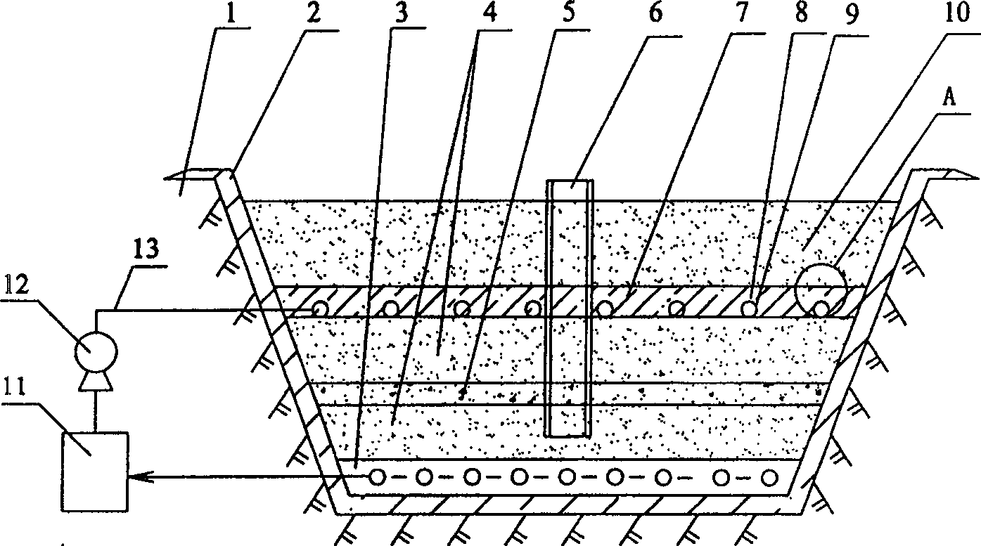 On-spot treatment method for leachate of landfill field