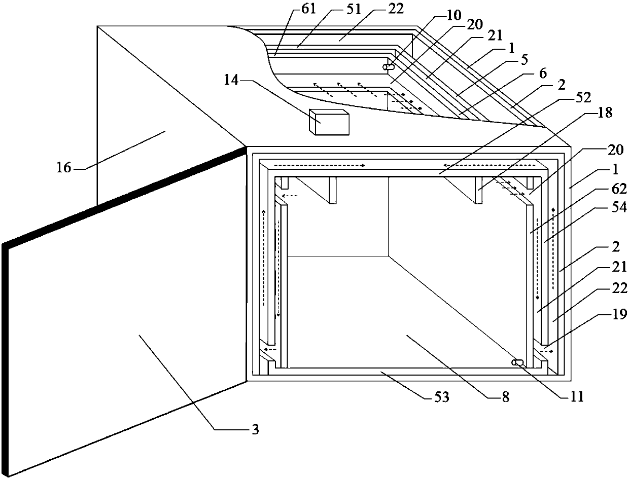 Special refrigerated cabinet for refrigeration near freezing point of fruits and vegetables and temperature control method for the refrigerated cabinet