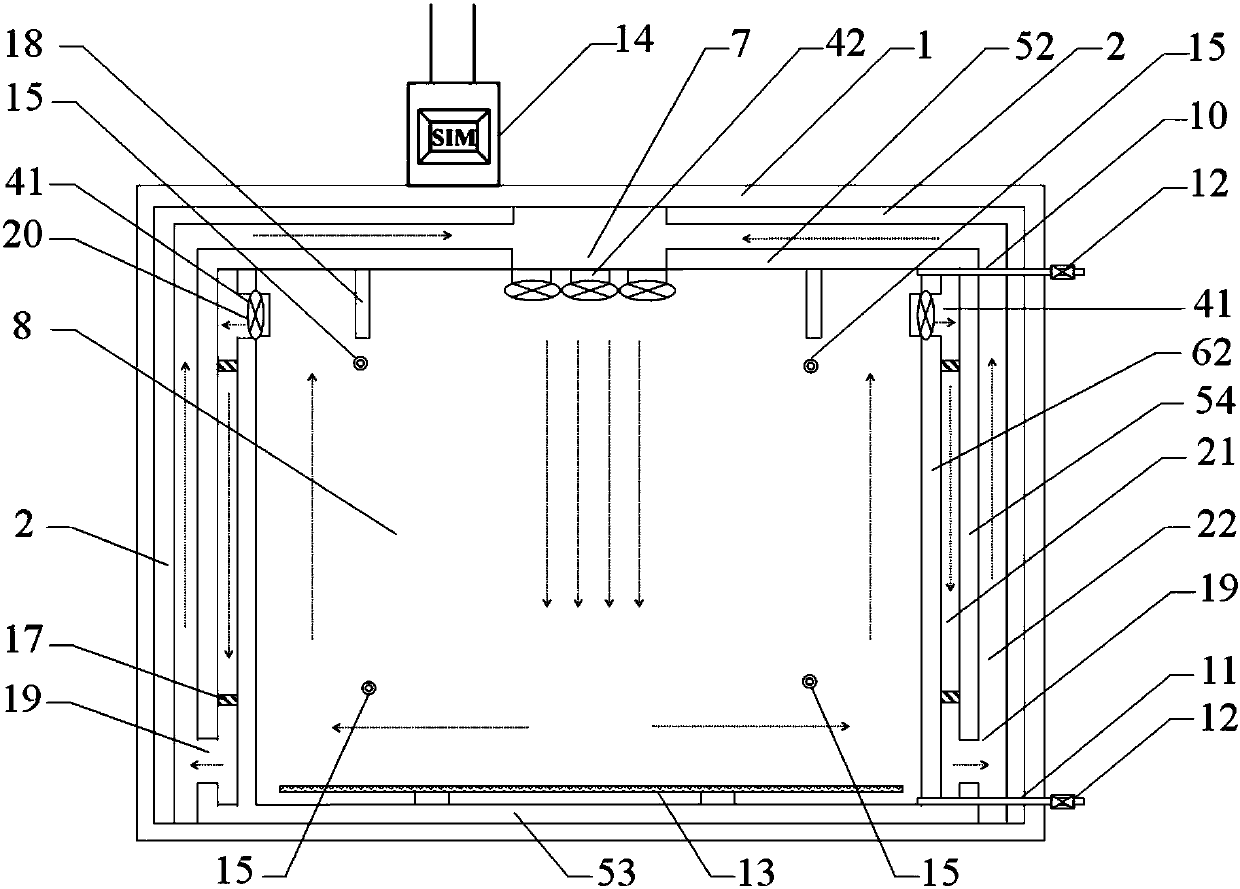 Special refrigerated cabinet for refrigeration near freezing point of fruits and vegetables and temperature control method for the refrigerated cabinet