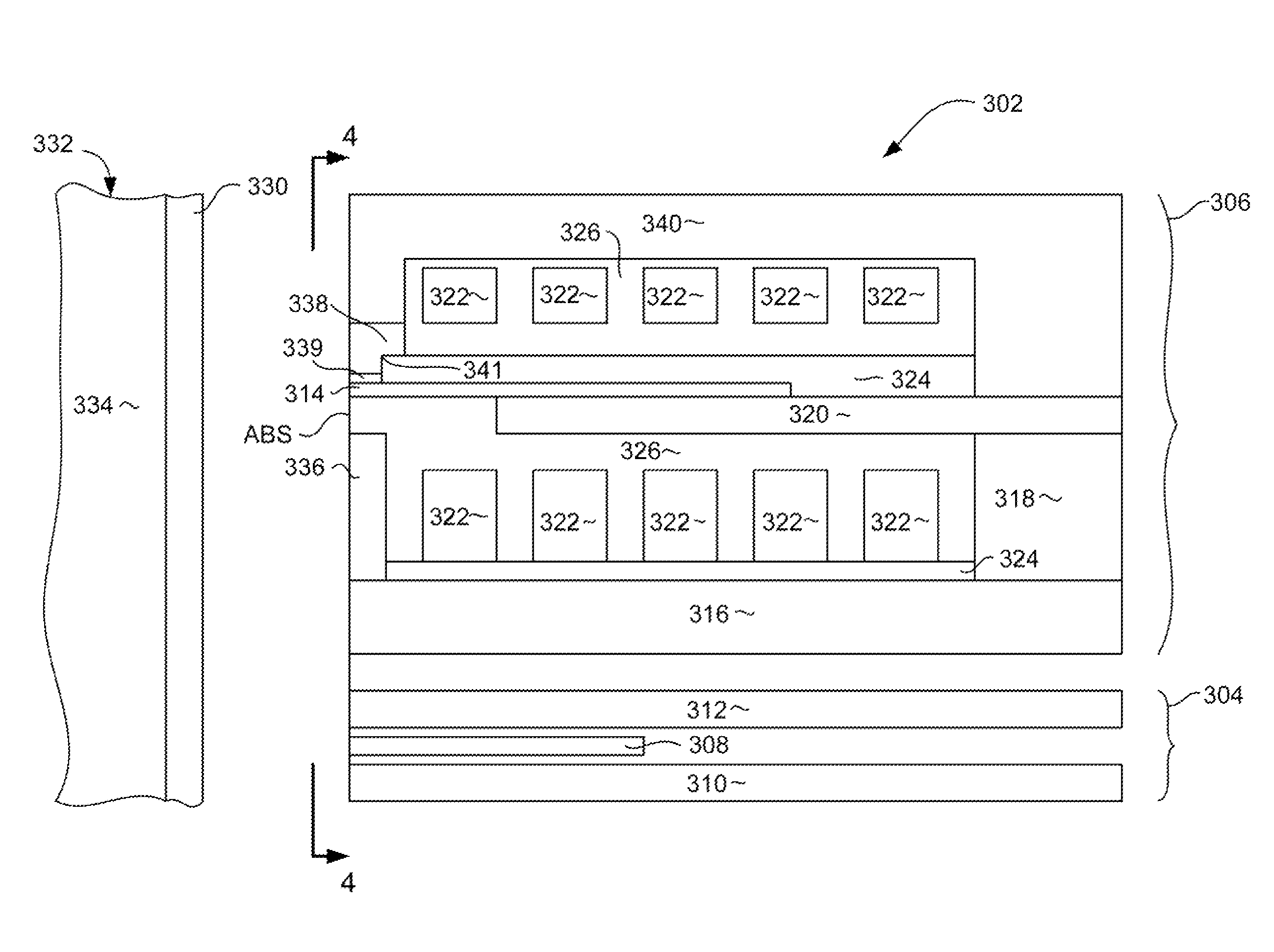 Perpendicular magnetic write head with stitched notched trailing shield