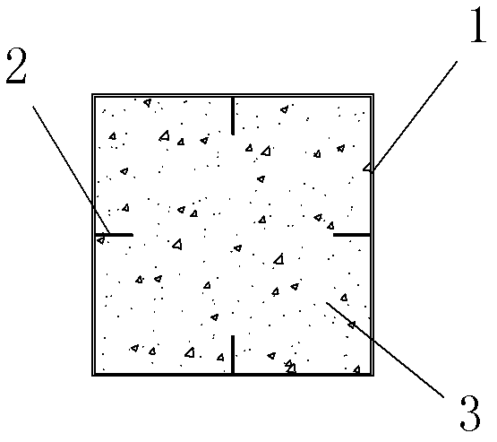 Cylindrical construction part provided with holed stiffening ribs and filled with steel fiber reinforced concrete