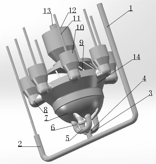 Impeller lotus leaf drainage decompression casting system and casting process thereof