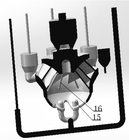 Impeller lotus leaf drainage decompression casting system and casting process thereof