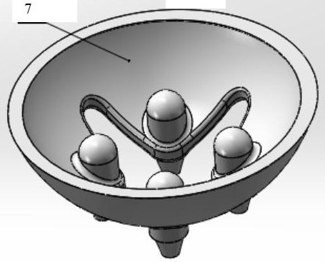 Impeller lotus leaf drainage decompression casting system and casting process thereof