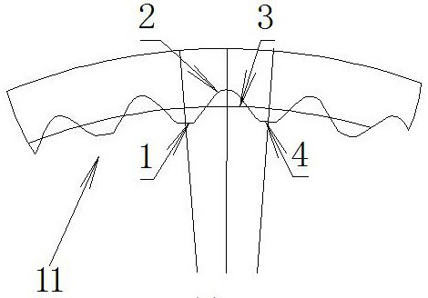 Composite cosine tooth form internal meshing transmission gear