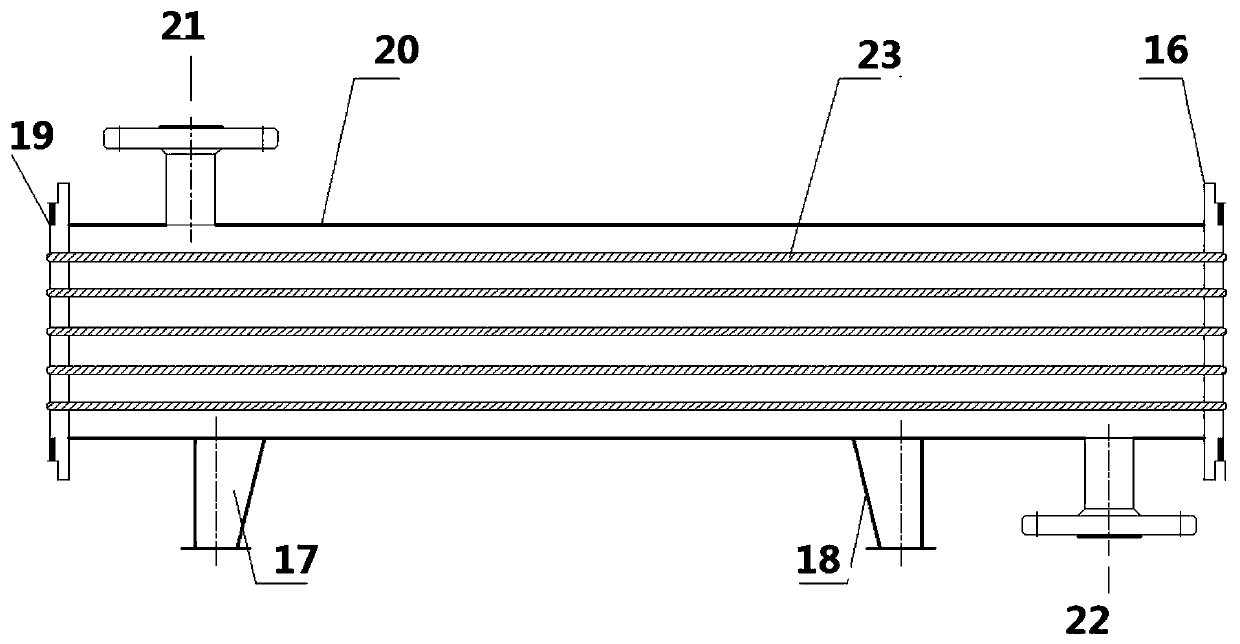 Heat exchanger achieving liquid level heat exchange control of four kinds of fluid