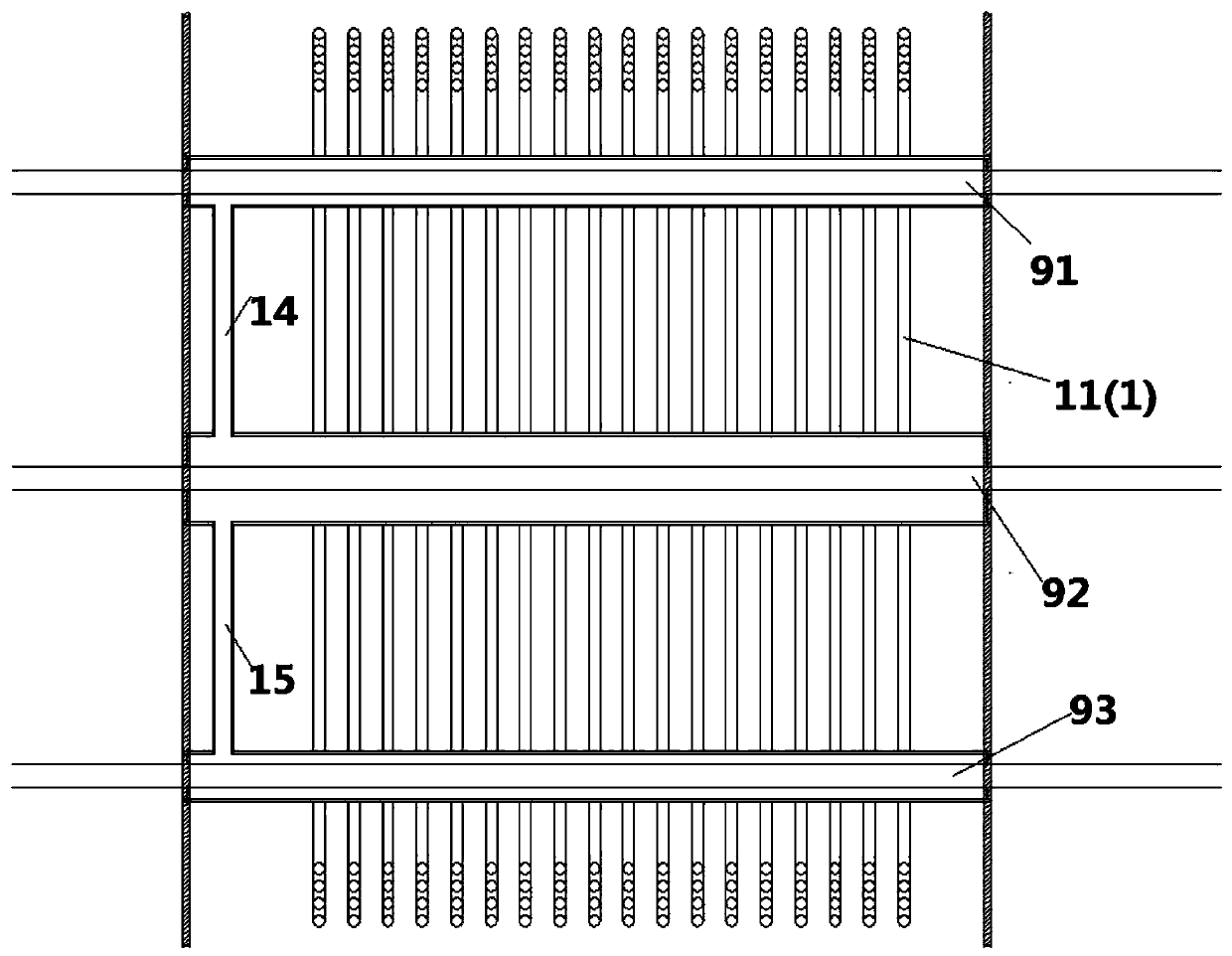 Heat exchanger achieving liquid level heat exchange control of four kinds of fluid