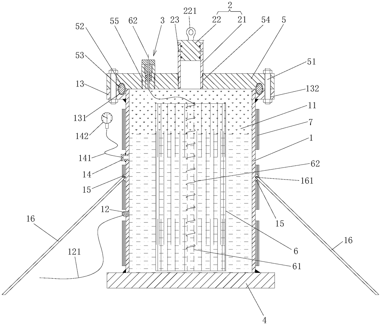 Test device and method for explosive forming of metal slotted pipe