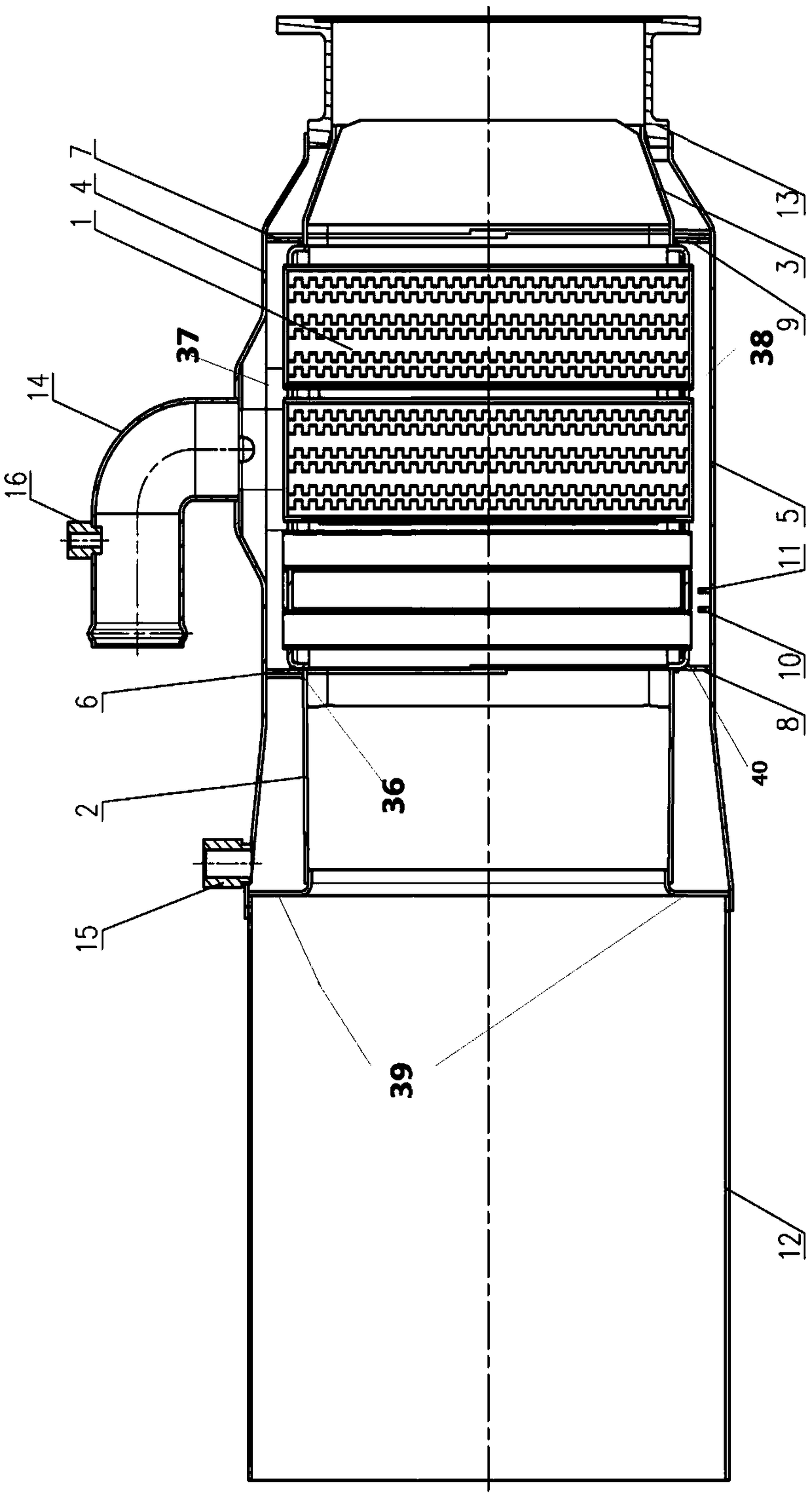 Combustion waste heat utilization heat exchange device with regular change of circular tube diameter