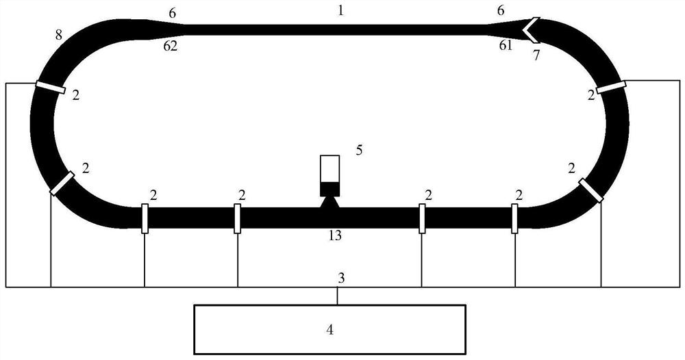 High-pressure water tunnel test device and test method thereof