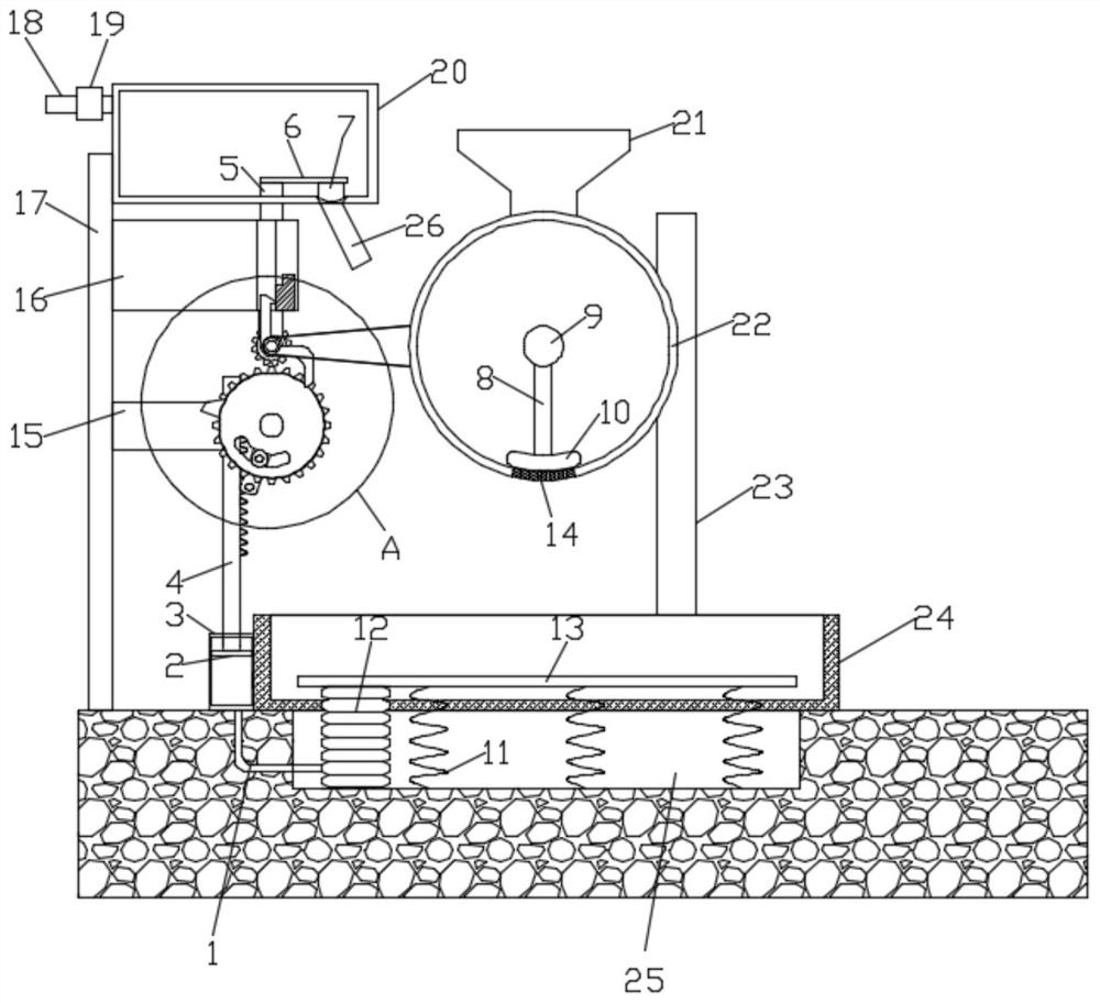 An automatic water feeding device for a pig farm