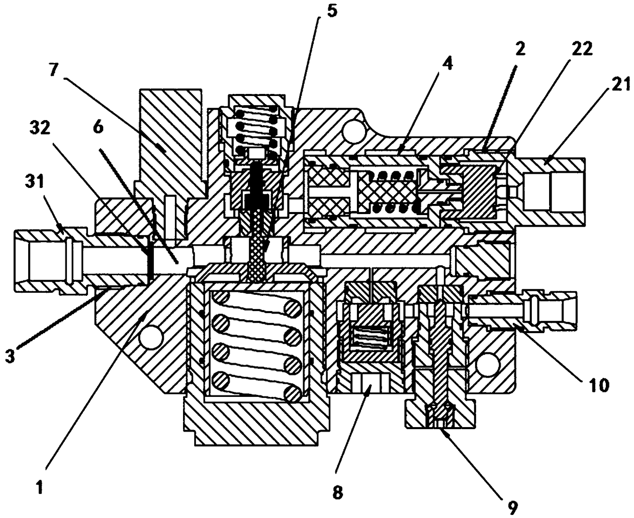 Integrated pressure reducing valve