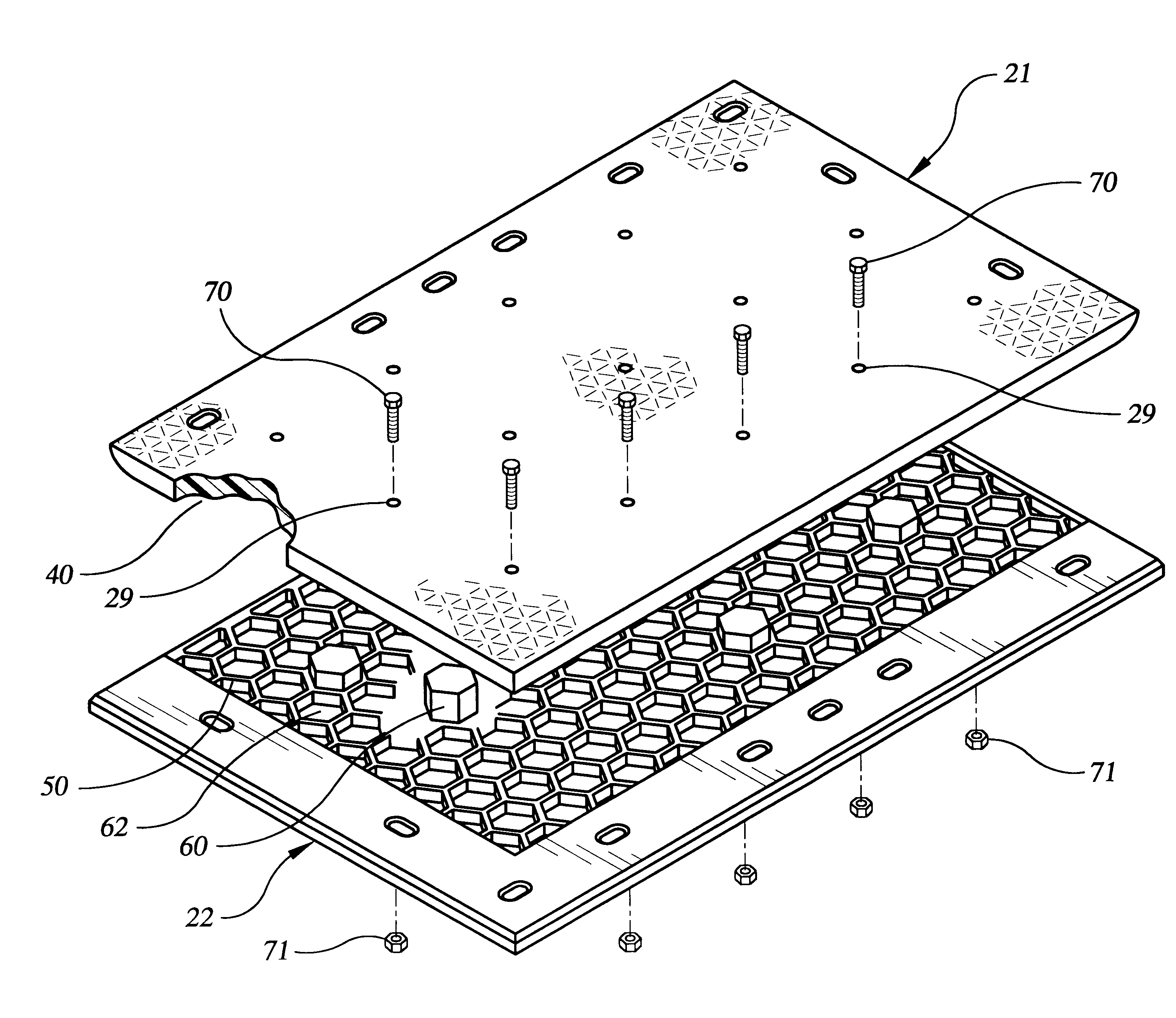 Interlocking mat system for construction of load supporting surfaces