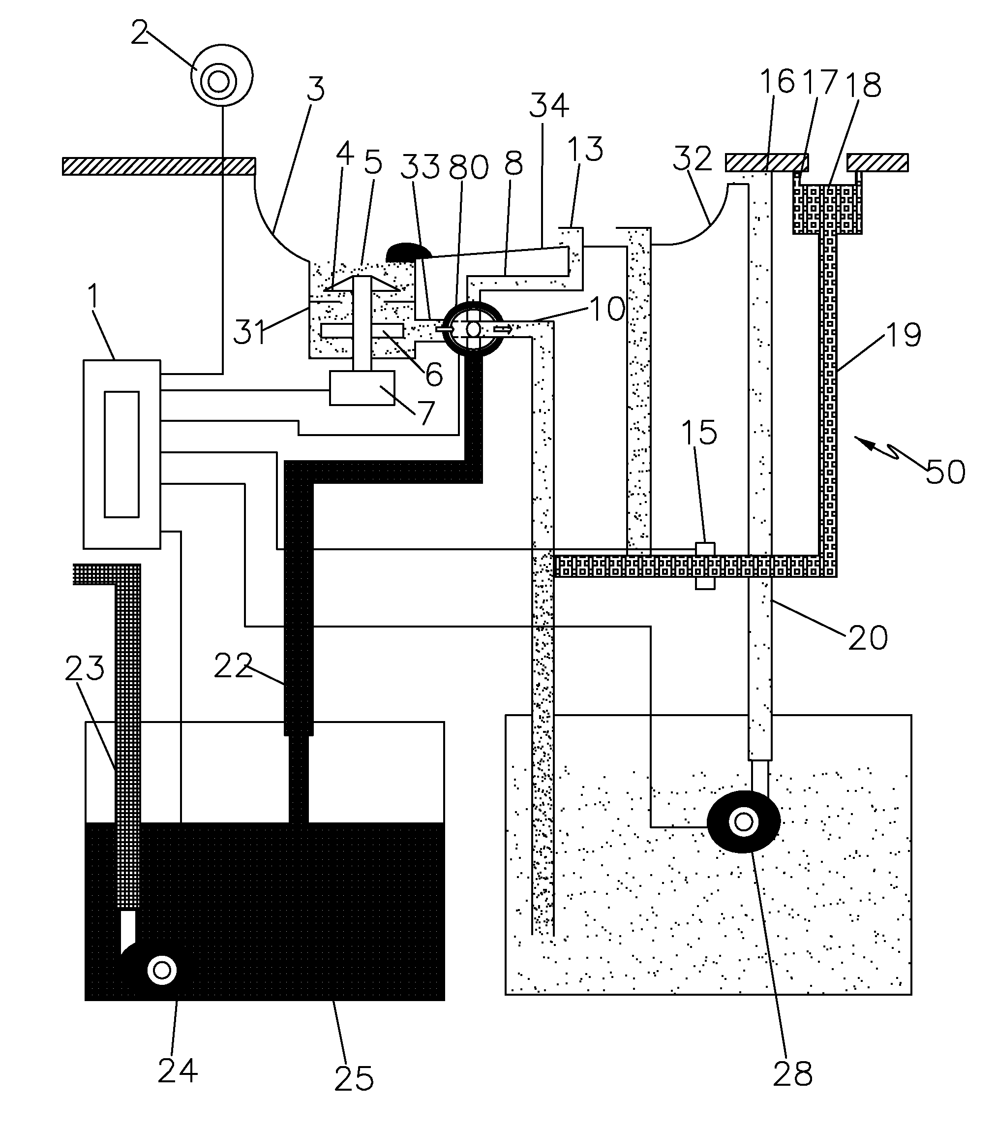 Non-water Lavatory Flushing Device with Flushing Pump