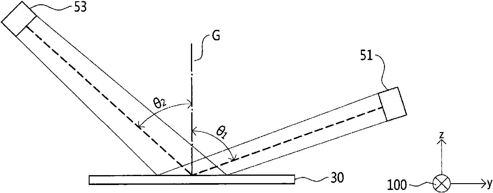 Apparatus for detecting particles on a flat glass