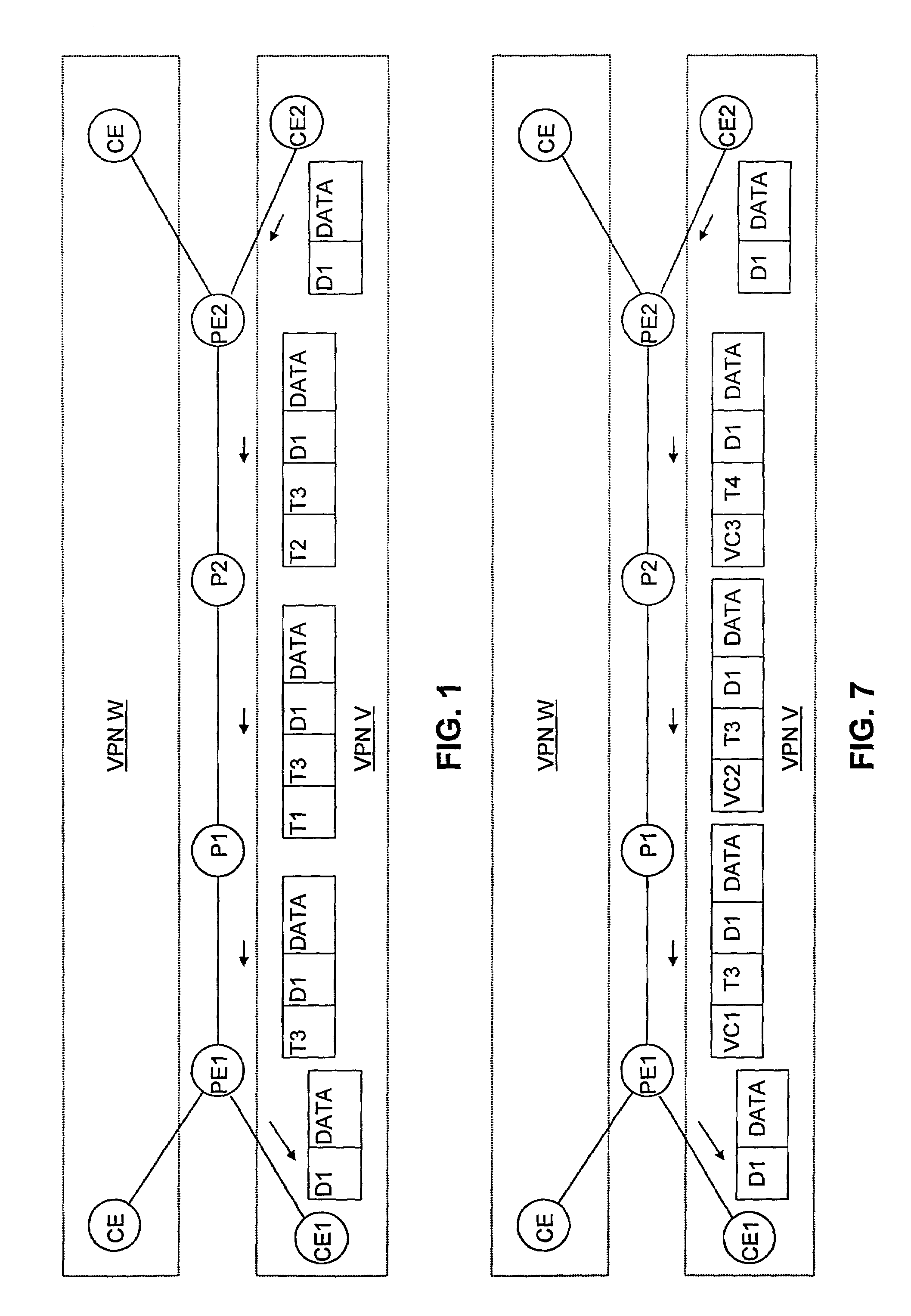 Peer-model support for virtual private networks having potentially overlapping addresses