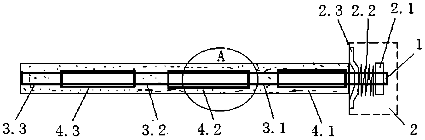 Multi-section anchoring type mortar anchor rod and anchoring method thereof