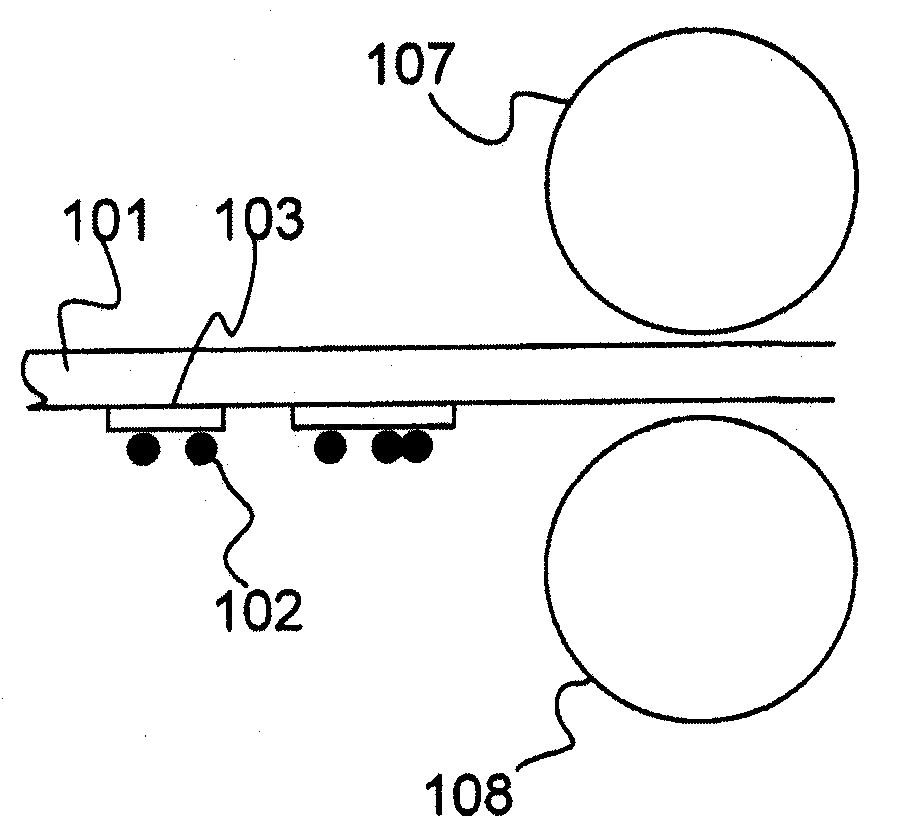 An apparatus, a method for establishing a conductive pattern on a planar insulating substrate, the planar insulating substrate and a chipset thereof