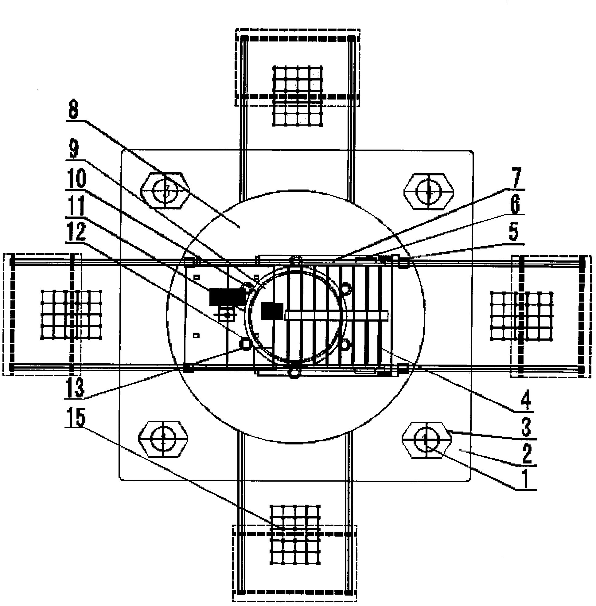 Offshore multi-directional self-elevating petroleum drilling platform