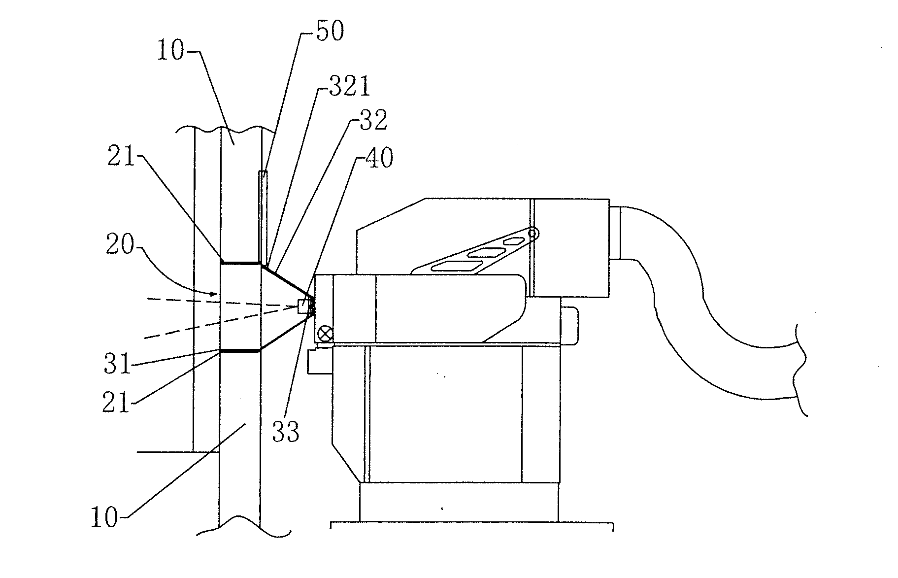 Projection window structure for movie theatre