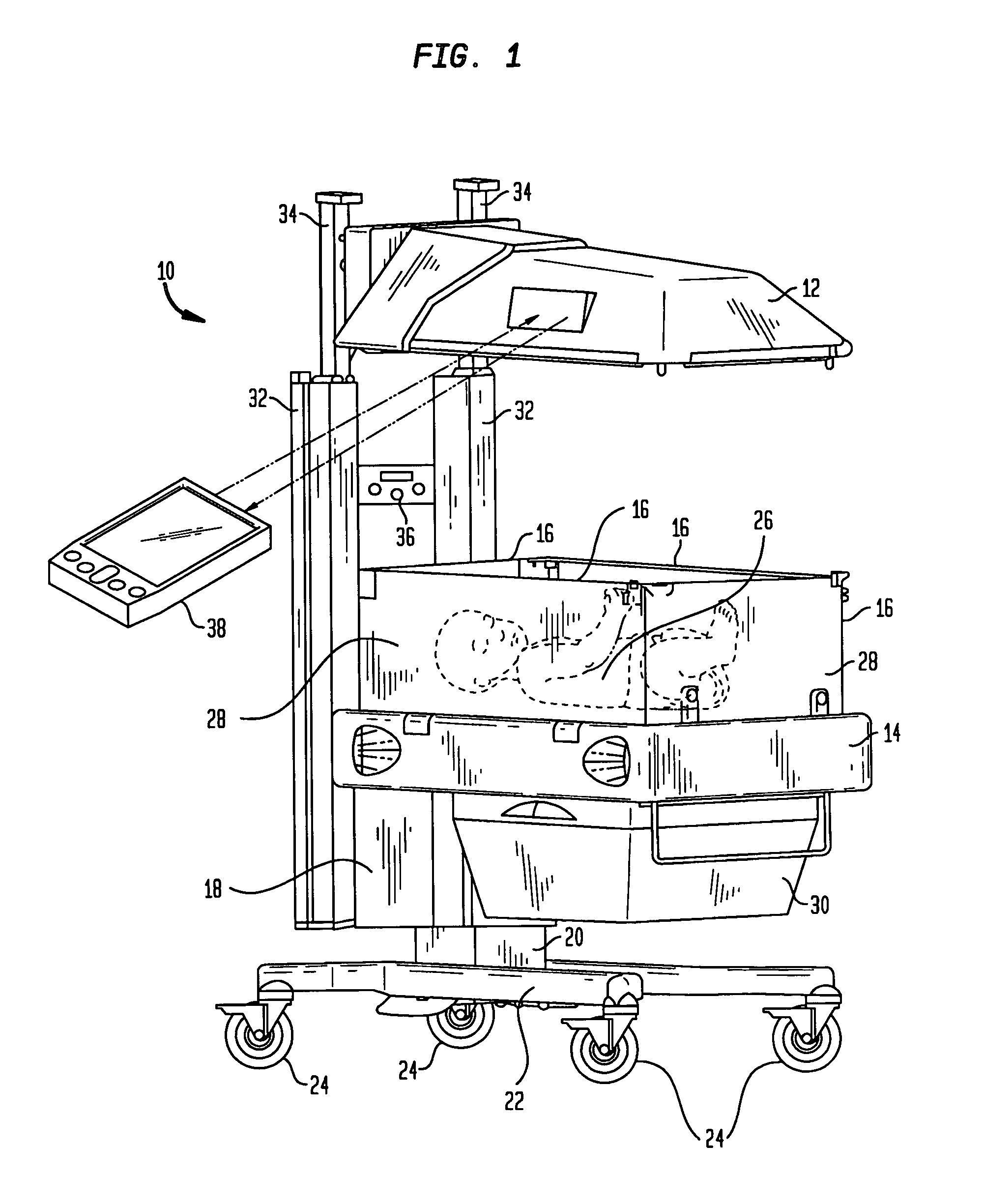 Infrared communication with infant care apparatus