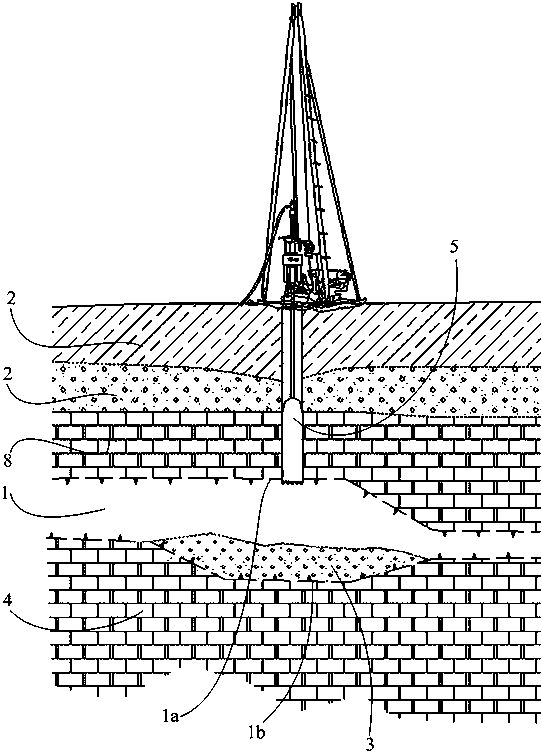 Drilling process for surveying land pebble-filled limestone cave