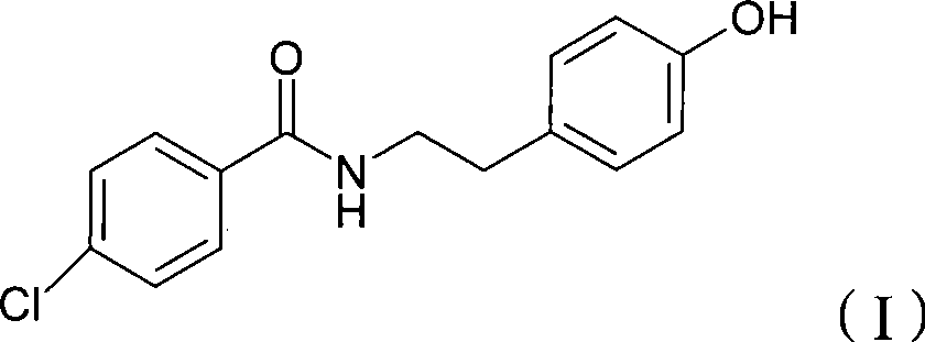 Chemical synthesis method of N-(4-chlorobenzoyl)-tyramine