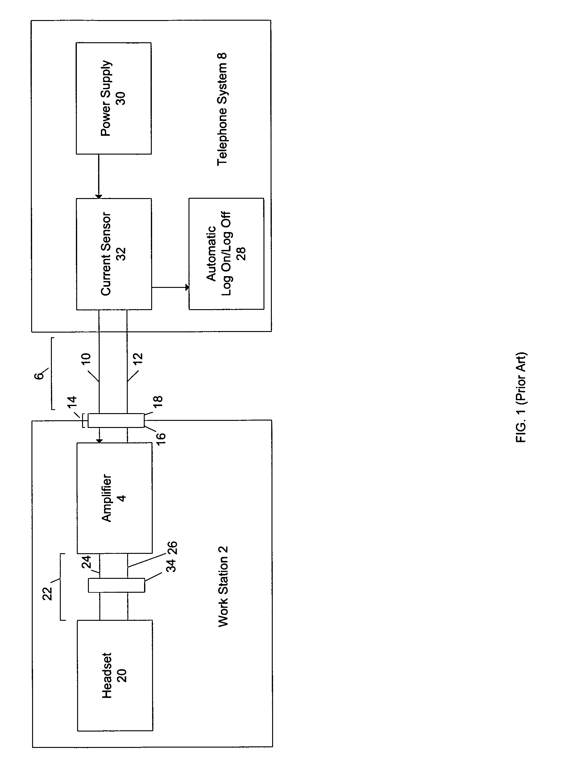 Auto host disconnect on loss of power to a headset amplifier