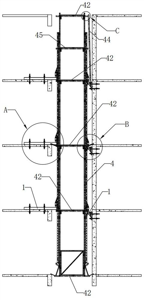 Climbing type elevator shaft operation platform