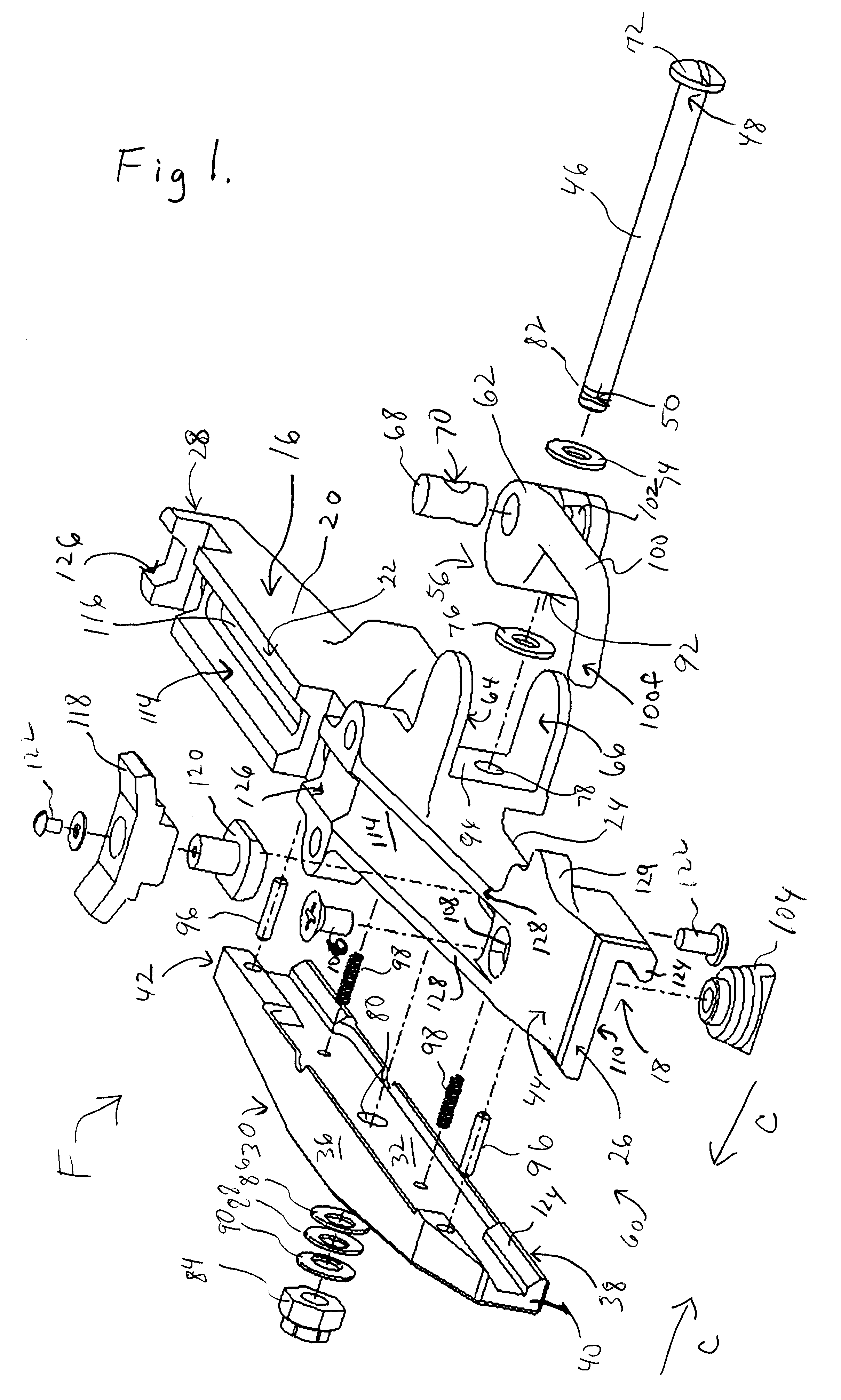 Single cam operated attachment device