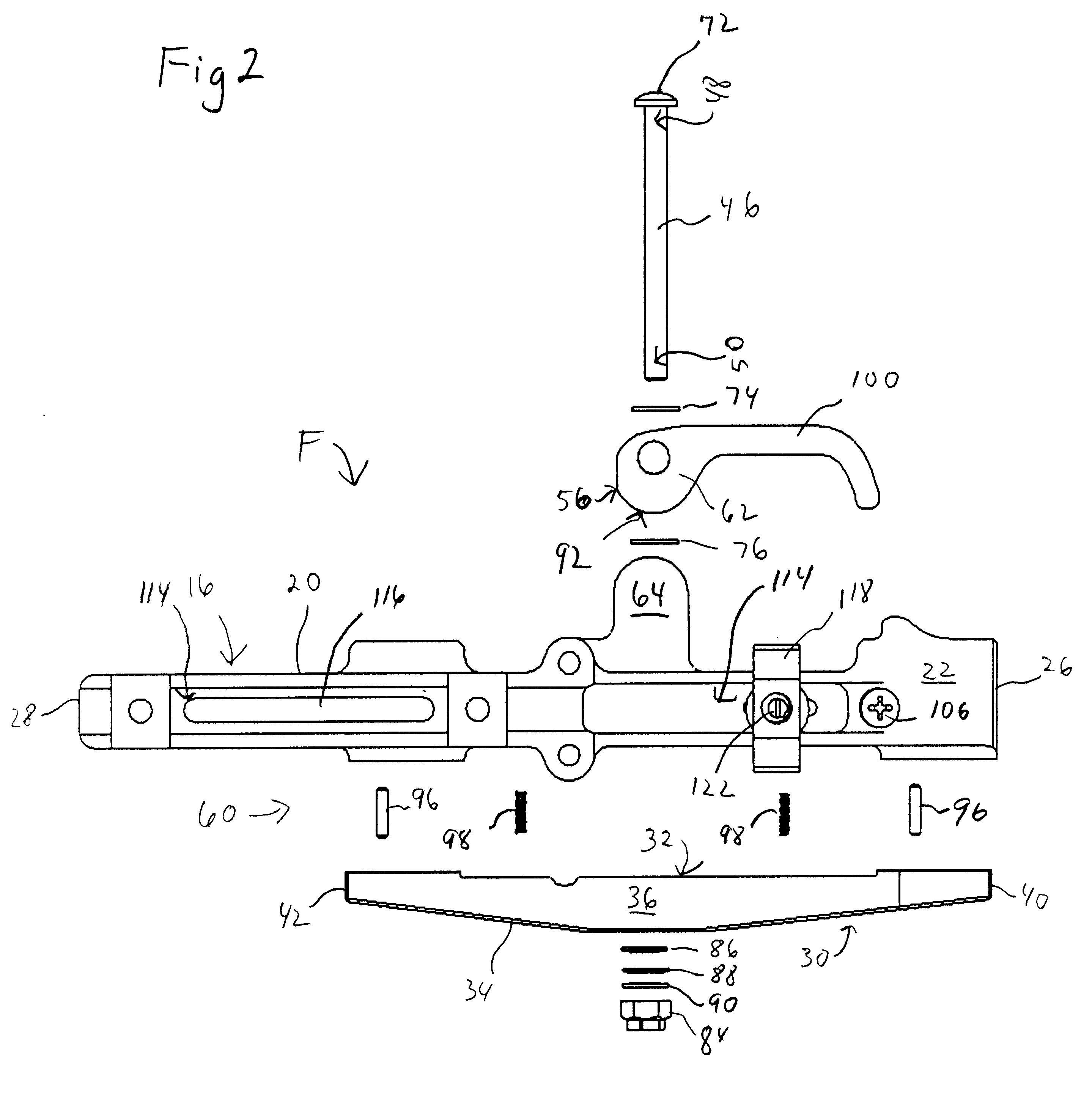 Single cam operated attachment device