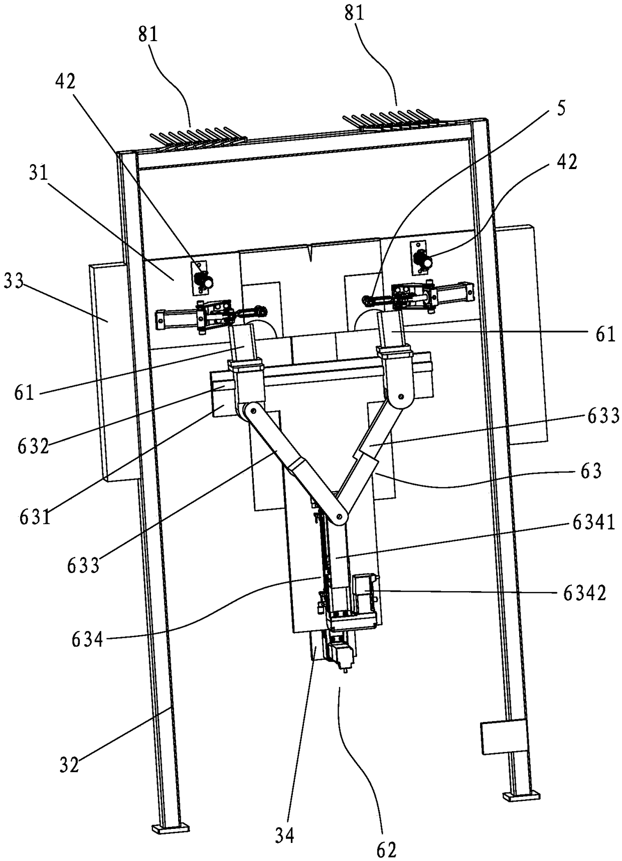 Automatic dust blowing method for jeans