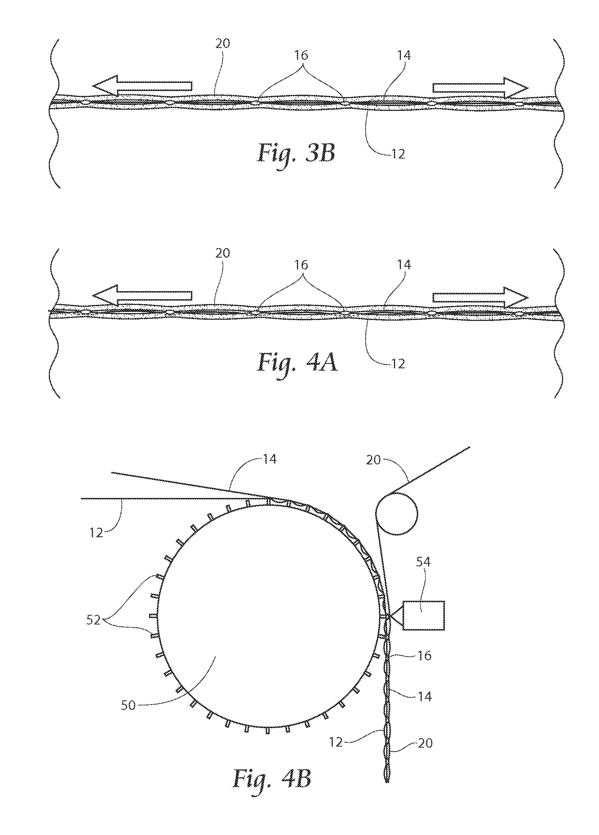 Apparatus and methods for securing elastic to a carrier web